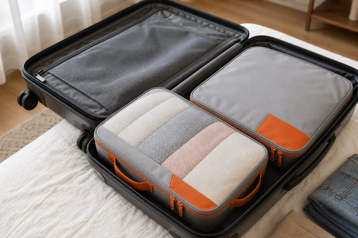 Mesh and opaque packing cubes
