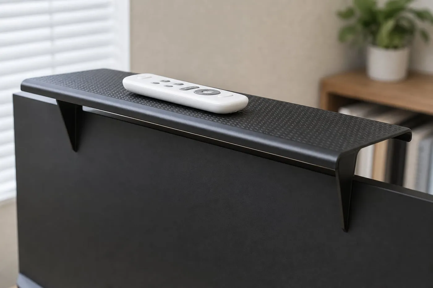 Side view of the shelf lip and rear support angle